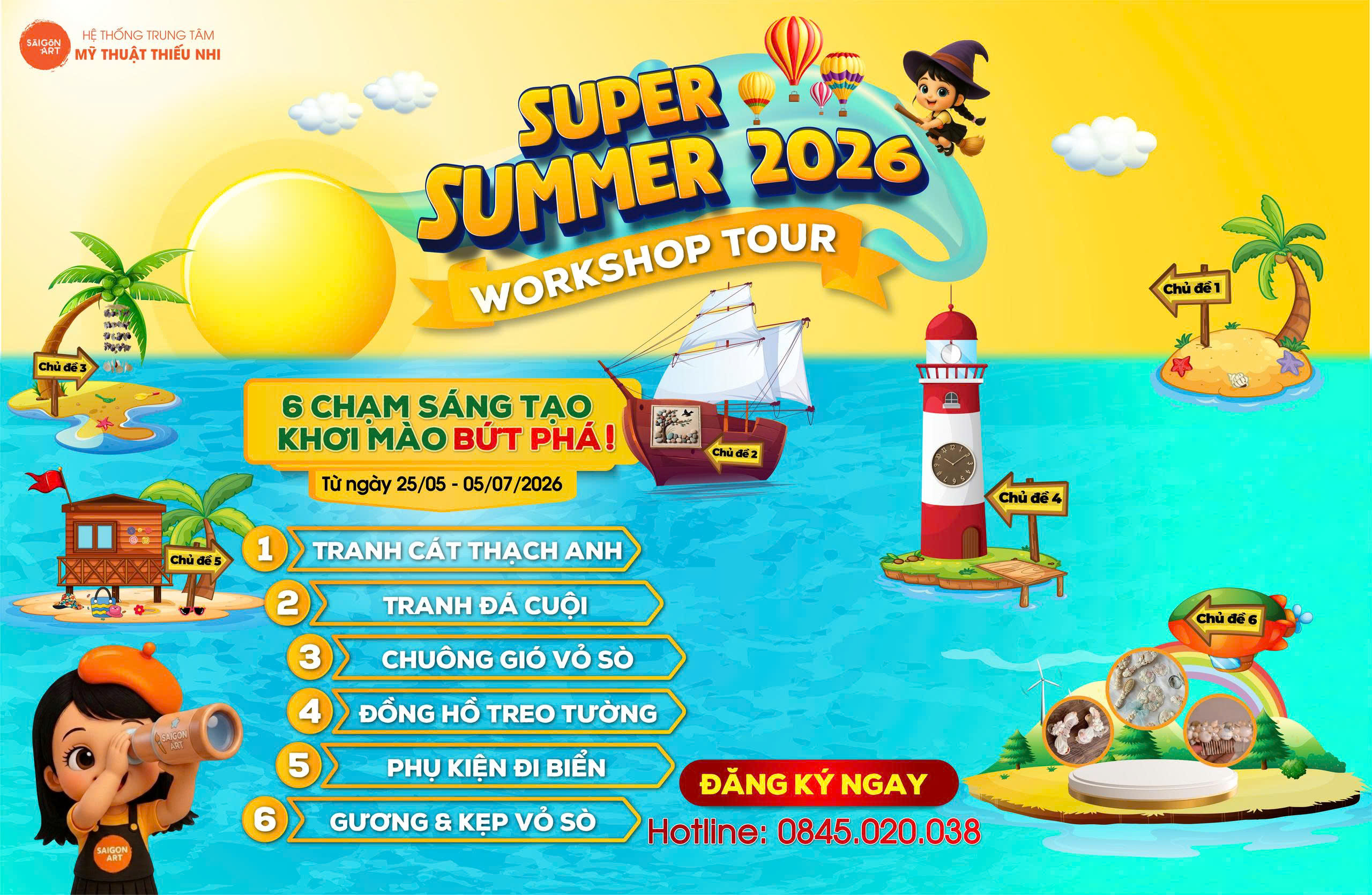WORKSHOP MÙA HÈ CHO BÉ 2026 – SUPER SUMMER TẠI SAIGON ART