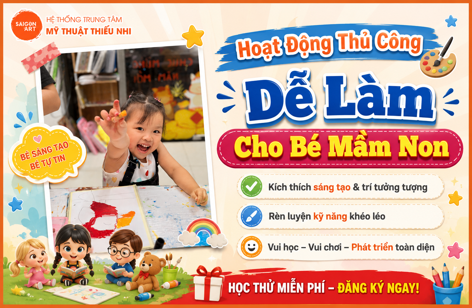 Gợi Ý 3 Hoạt Động Thủ Công Cho Bé Mầm Non Dễ Làm