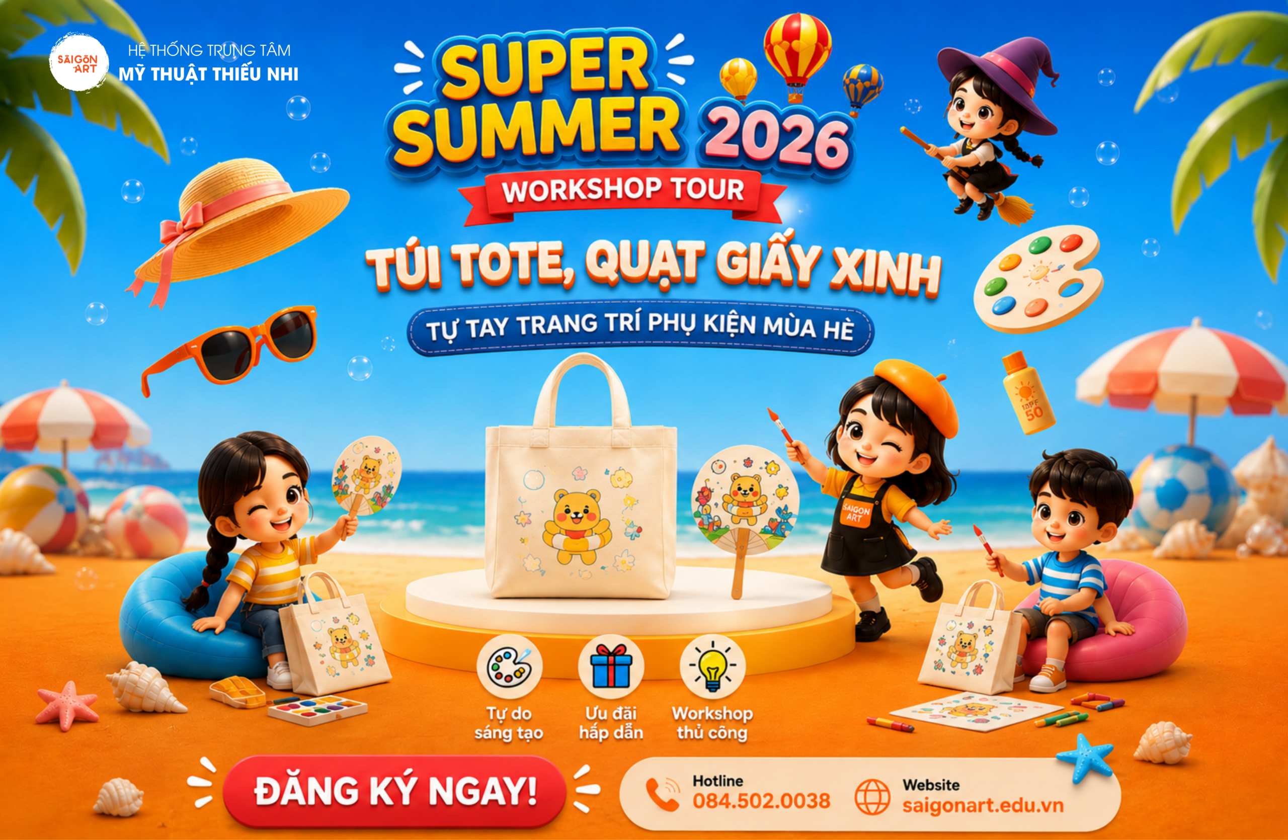 Workshop túi tote & quạt giấy
