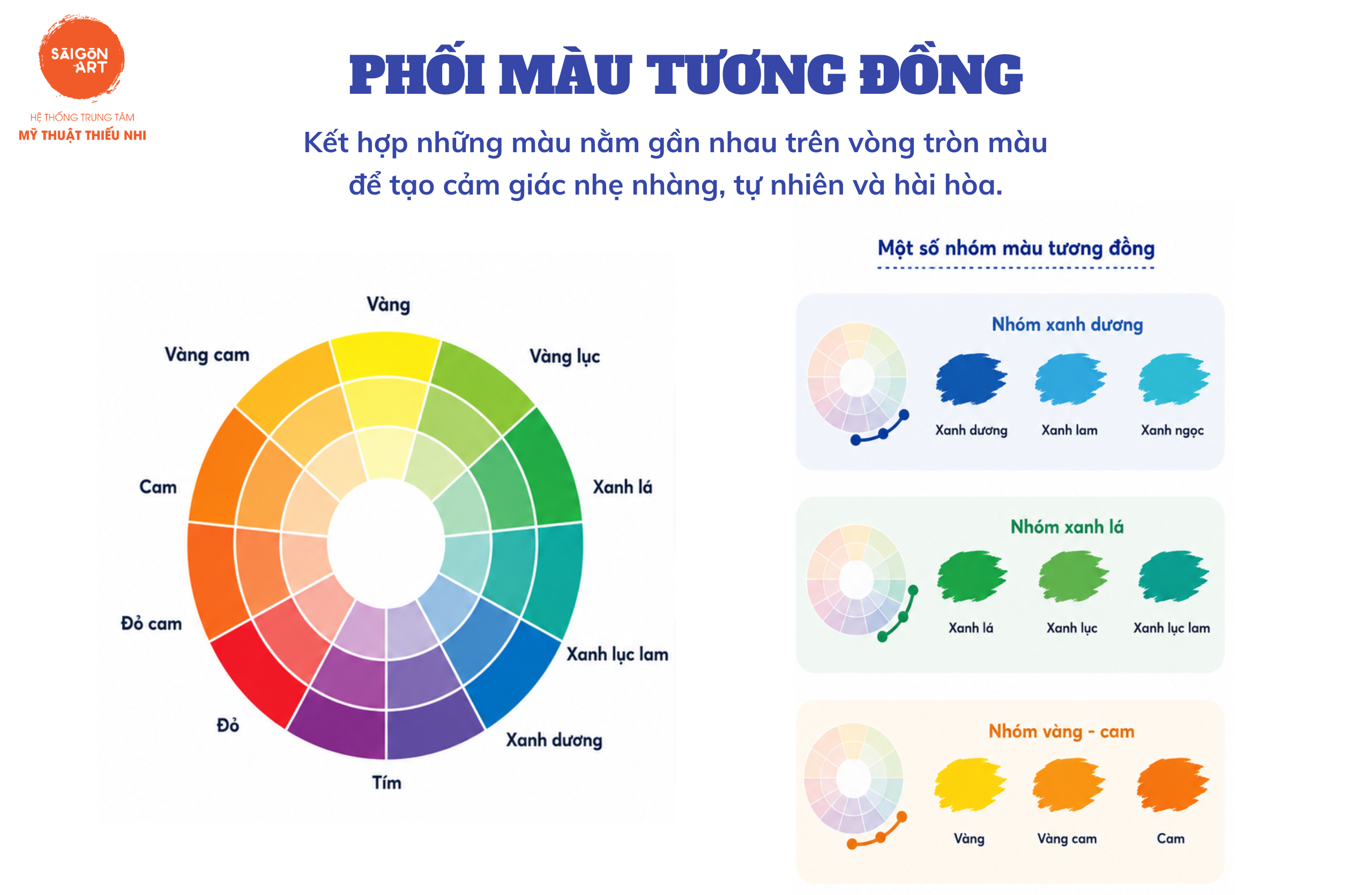 6 Nguyên Tắc Phối Màu Cơ Bản Cho Bé Mới Bắt Đầu Học Vẽ - phối màu tương đồng